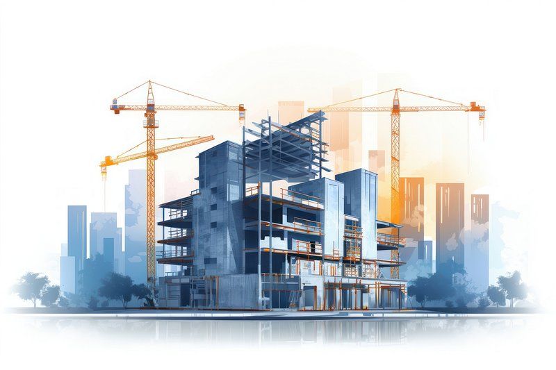 building construction architecture city scaffolding.